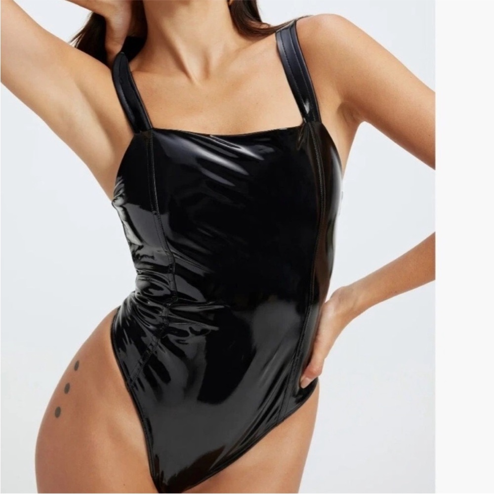 Good American vinyl corset bodysuit size 1